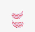 Hydrogel eye patches from Topicals Faded shown as a left and right pair in the pink branded colorway on a white background.